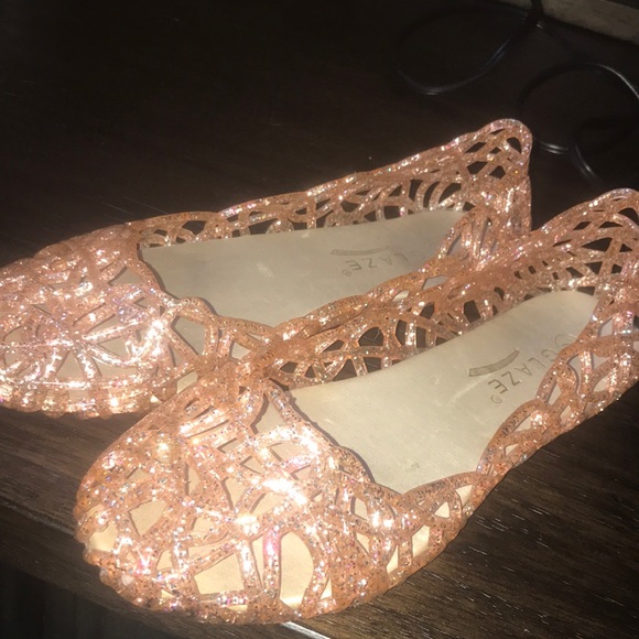 Glaze Shoes - Pink sparkly gel flats
